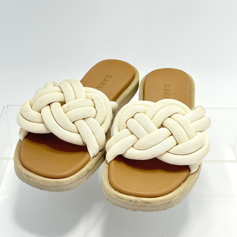 Rothys The Knot Size 5 Slide Cream The Summer Sandals Knit‎ White Sand Women